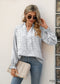 Boho Grey V-neck Tie Print Shirt