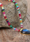Boho Heart Colorful Glitter Stone Bead Necklace