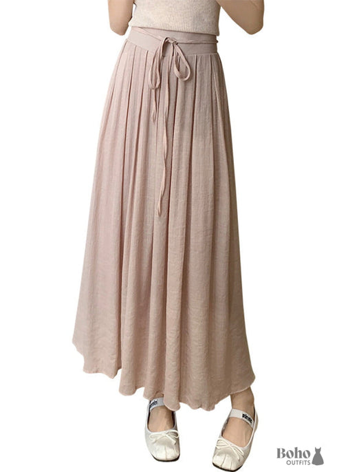 Boho High Waist Lace Midi Skirt