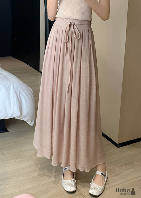 Boho High Waist Lace Midi Skirt