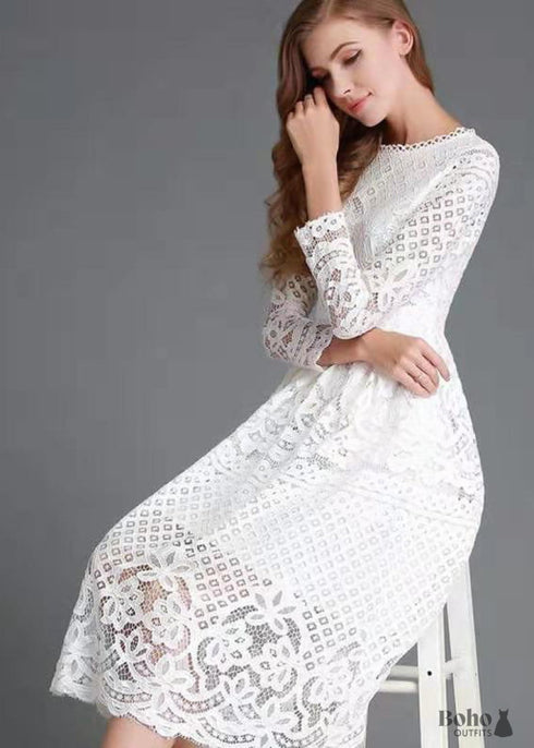 Boho Lace Midi Dress