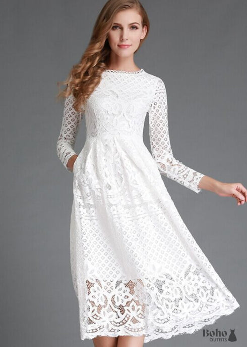 Boho Lace Midi Dress