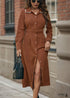 Boho Lapel Long Sleeve Corduroy Dress