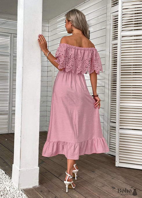 Boho Maxi Dress With Long Sleeves Floral