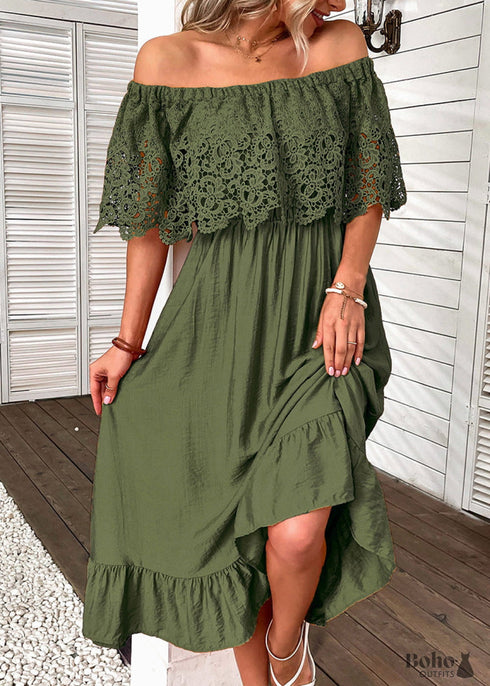 Boho Maxi Dress With Long Sleeves Floral