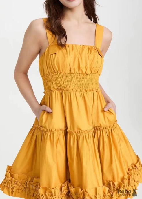 Boho New Slim Waist Suspender Dress