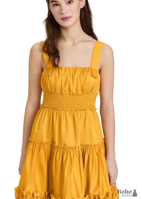 Boho New Slim Waist Suspender Dress