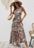 Boho Print Vintage Halter Dress