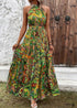 Boho Print Vintage Halter Dress