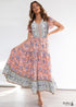 Boho Printed Seaside Vacation Beach Maxi Dress Isabella