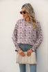Boho Purple V-neck Tie Print Shirt