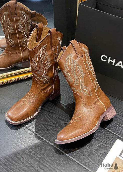 Boho Retro Embroidered Martin Boots