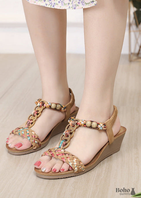 Boho Retro Flower Large Size Sandals