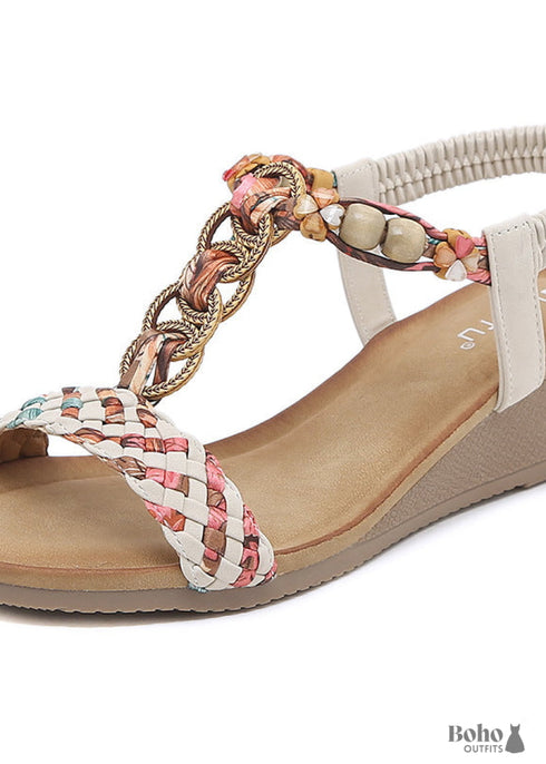 Boho Retro Flower Large Size Sandals