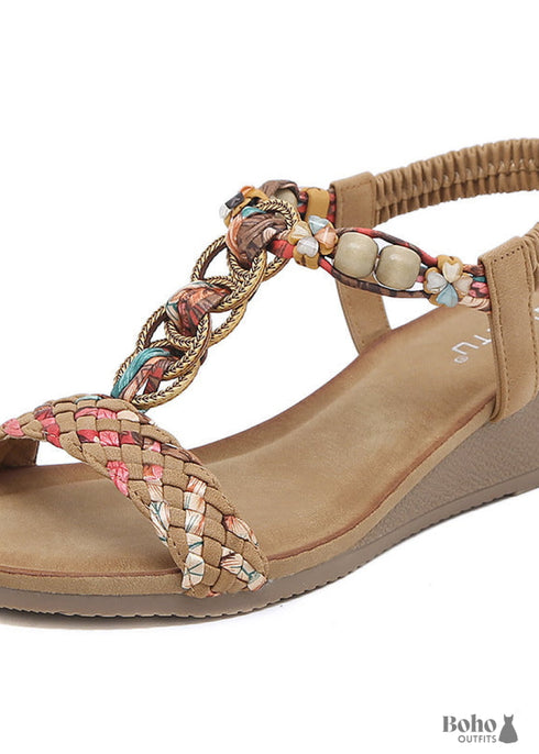 Boho Retro Flower Large Size Sandals