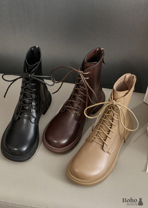 Boho Retro Lace-up Ankle Boots