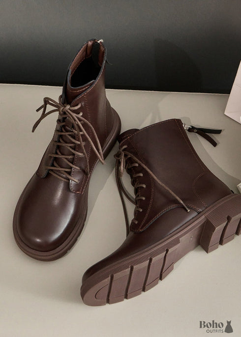 Boho Retro Lace-up Ankle Boots