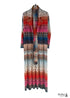 Boho Retro Print Knitted Long Coat Boho Cardigan