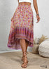 Boho Skirts in Floral in Pink For Women
