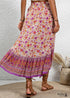 Boho Skirts in Floral in Pink For Women