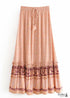 Faldas bohemias en rosa melón y pavo real para mujer