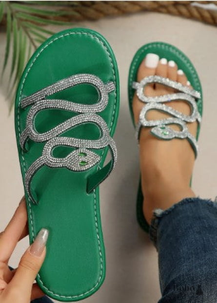 Boho Snake Rhinestone Summer Sandal