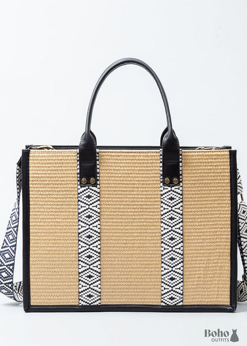 Boho Straw Tote Bag