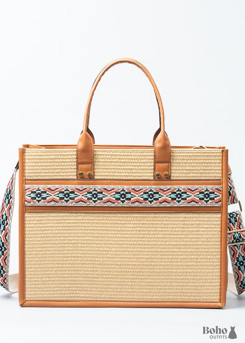 Boho Straw Tote Bag