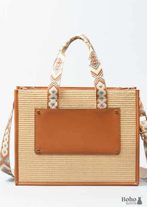Boho Straw Tote Bag
