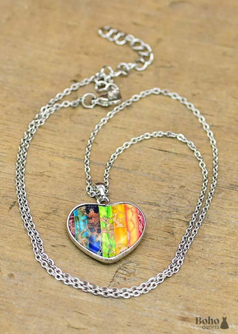 Collar de piedra imperial colorida estilo bohemio