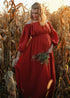 Boho Style One-shoulder Neck Maternity Cotton Dress