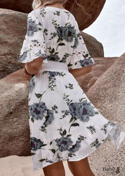 Boho Summer V Neck Print Dress