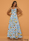 Boho Sunflower Print Sleeveless Maxi Ellie