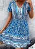 Boho V-neck Ethnic Floral Dress