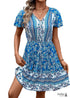 Boho V-neck Ethnic Floral Dress