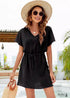 Boho V Neck Short Sleeve Dress