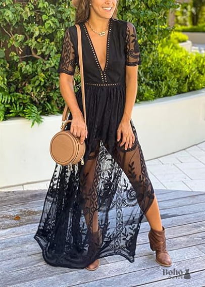Boho V-neck Sleeveless Dress