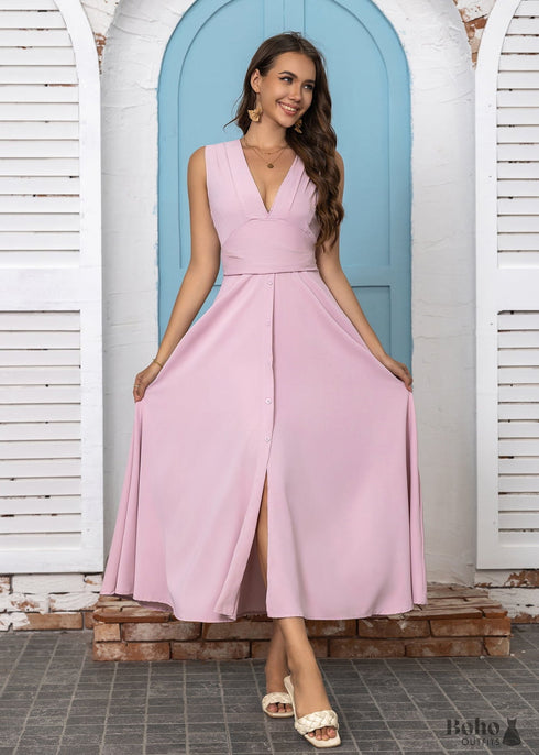 Boho V-neck Sleeveless Dress
