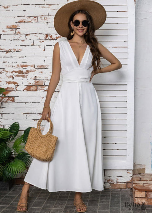 Boho V-neck Sleeveless Dress