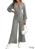 Boho V-neck Tie Wide-leg Jumpsuit