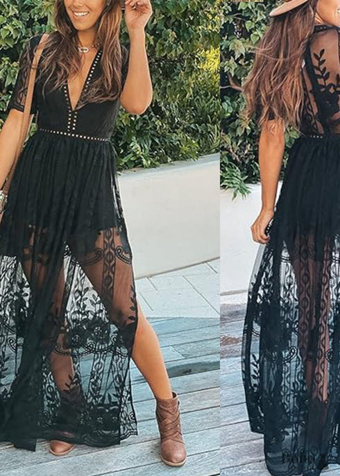 Boho White Lace Maxi Dress Natalia