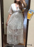 Boho White Lace Maxi Dress Natalia