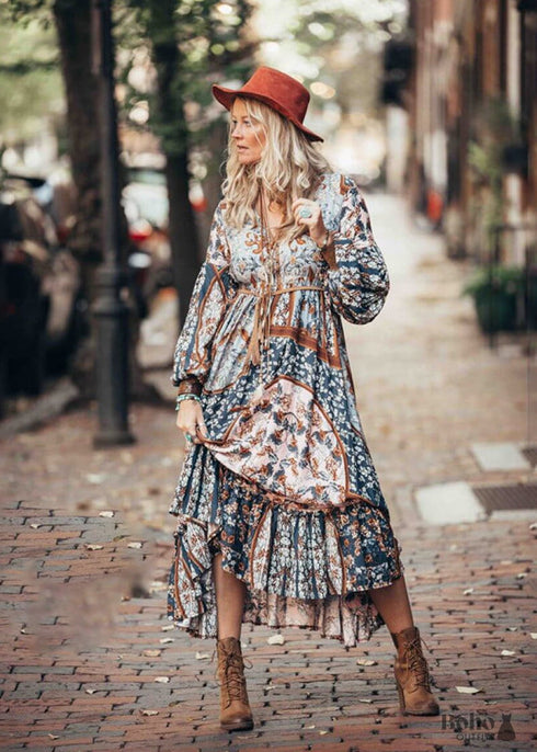 BohoIrregular Pleated Dress