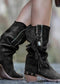Chunky Heel Boho Tassel Women's Boots