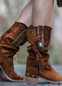 Chunky Heel Boho Tassel Women's Boots