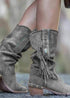 Chunky Heel Boho Tassel Women's Boots