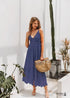 Dusty Blue Boho Midi Dress