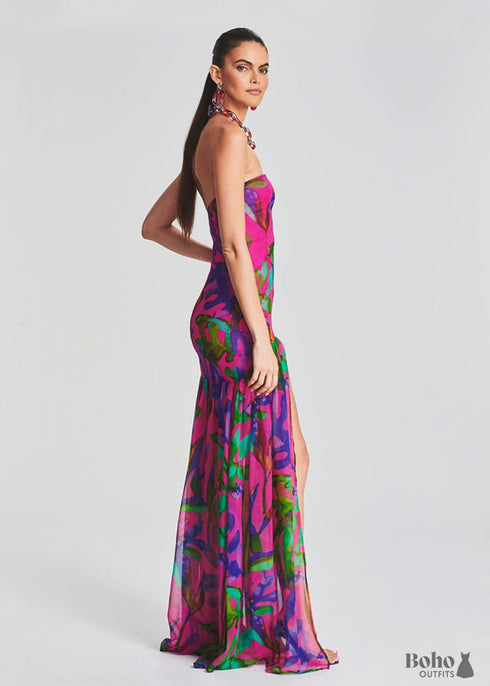 Fashion Printed Tube Top Dress