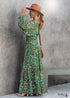 Floral Green Boho Maxi Dress