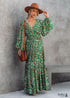 Floral Green Boho Maxi Dress